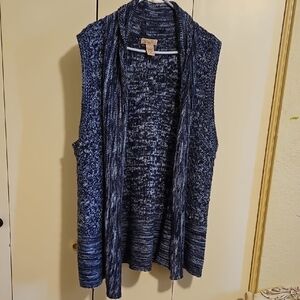 Art And Soul Navy Knit Women's Cardigan Vest